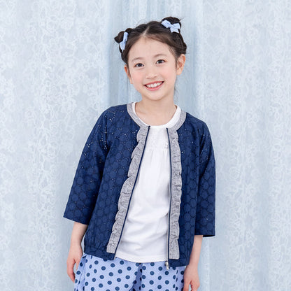 レースサマーカーディガン　NAVY