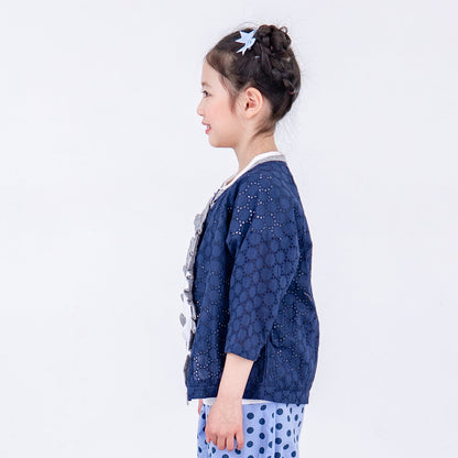 レースサマーカーディガン　NAVY