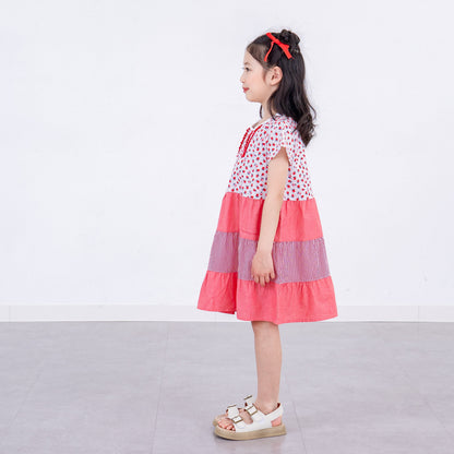 ３段フレアワンピース　RED