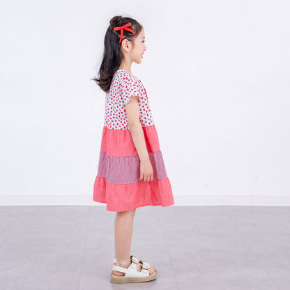 ３段フレアワンピース　RED