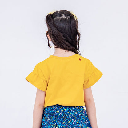 プリントTシャツ【北欧風flower】　YELLOW