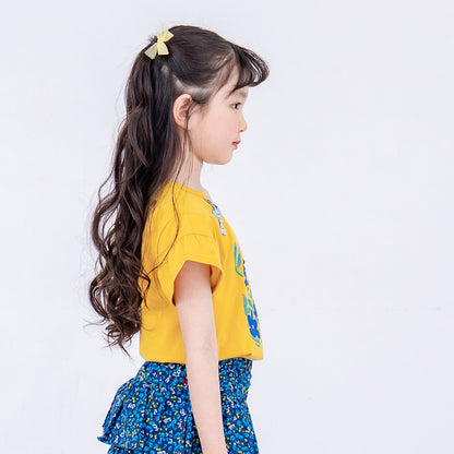 プリントTシャツ【北欧風flower】　YELLOW