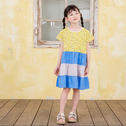 ３段フレアワンピース　YELLOW