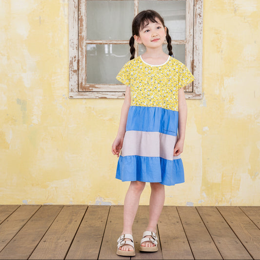 ３段フレアワンピース　YELLOW