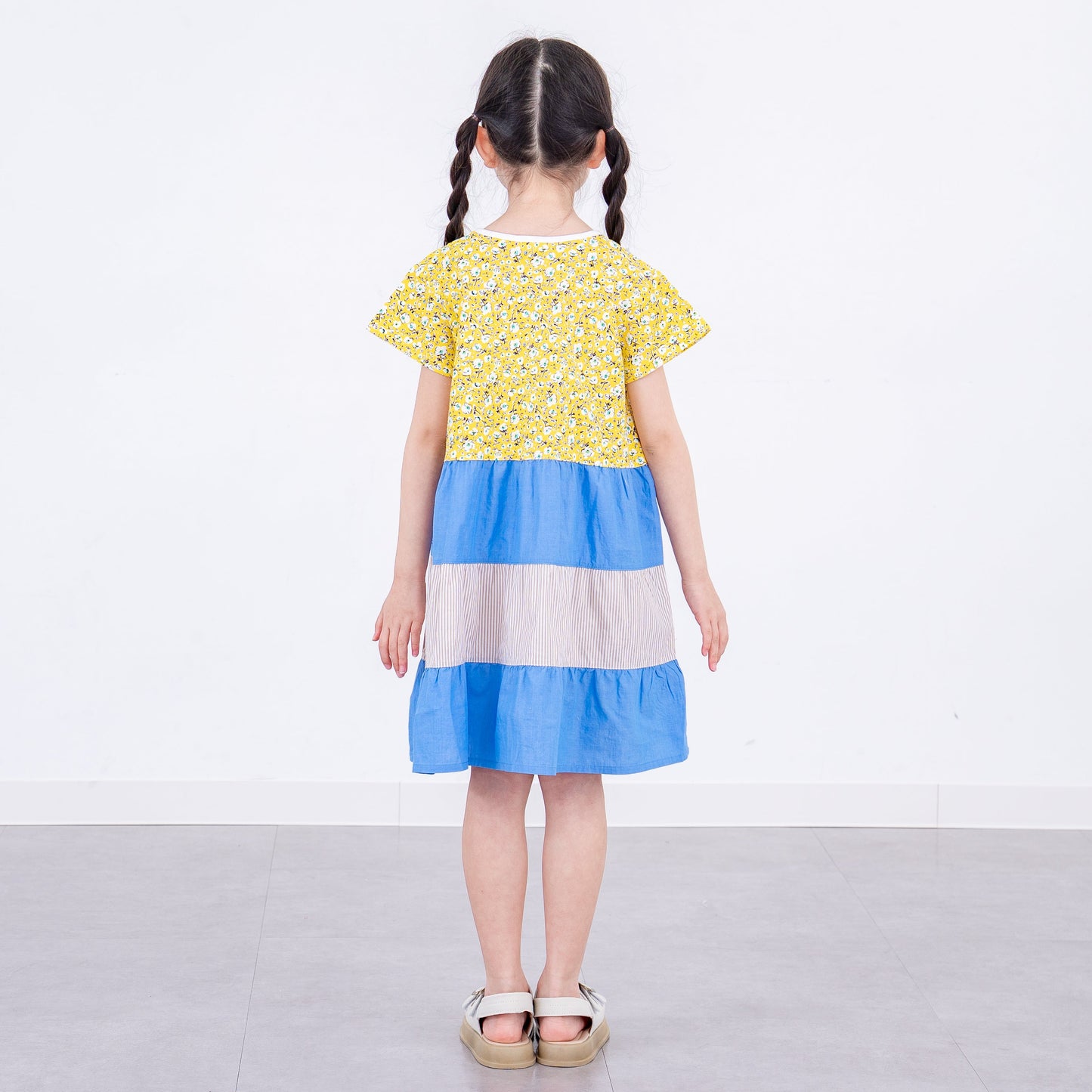 ３段フレアワンピース　YELLOW