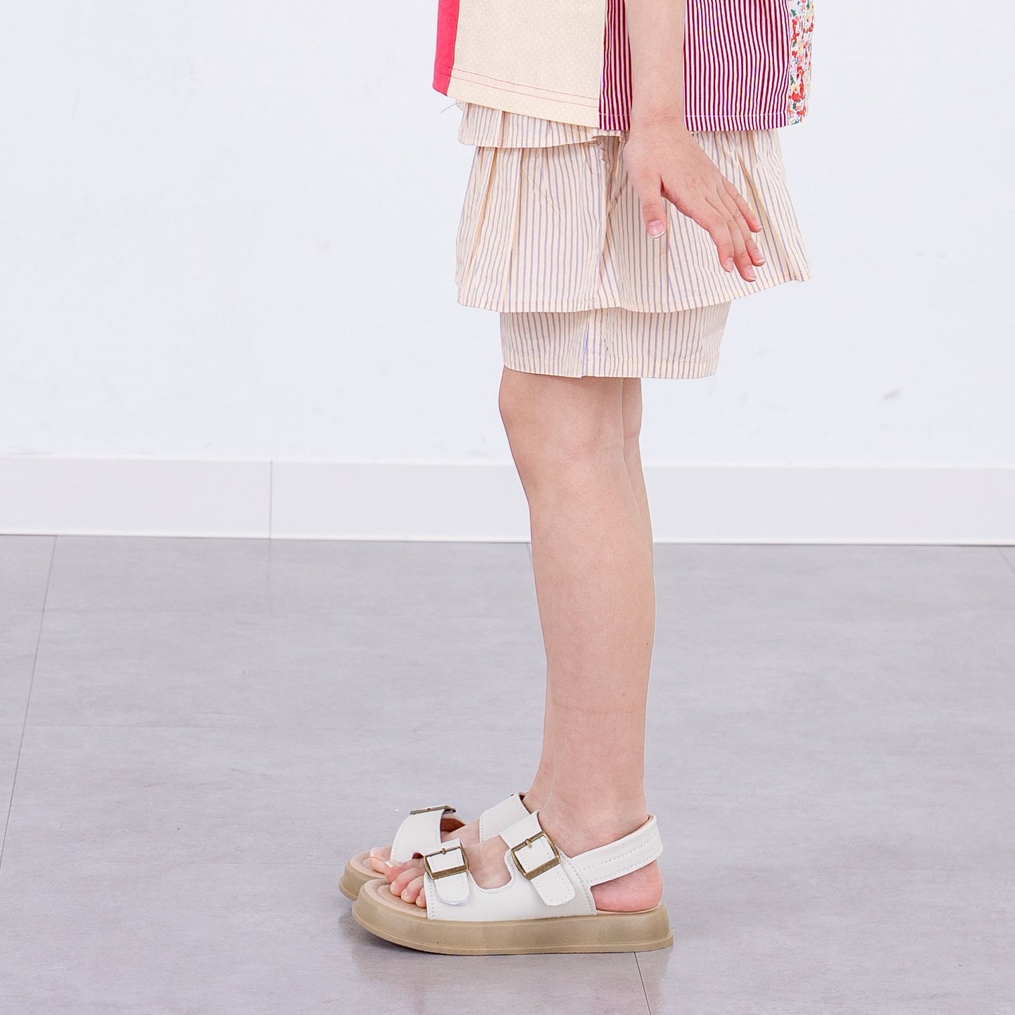 段フリルショートパンツ　STRIPE