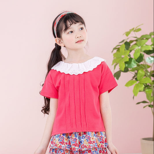 ラウンドカラーTシャツ　PINK