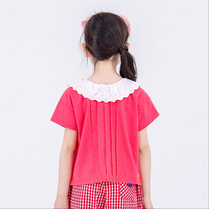 ラウンドカラーTシャツ　PINK