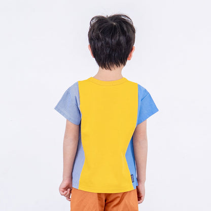 サイド切り替えTシャツ 【ブルドーザー】　 YELLOW