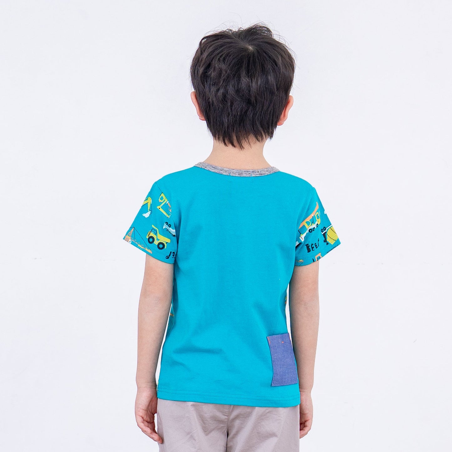 ヘンリーネックTシャツ 【はたらくクルマ】　BLUE