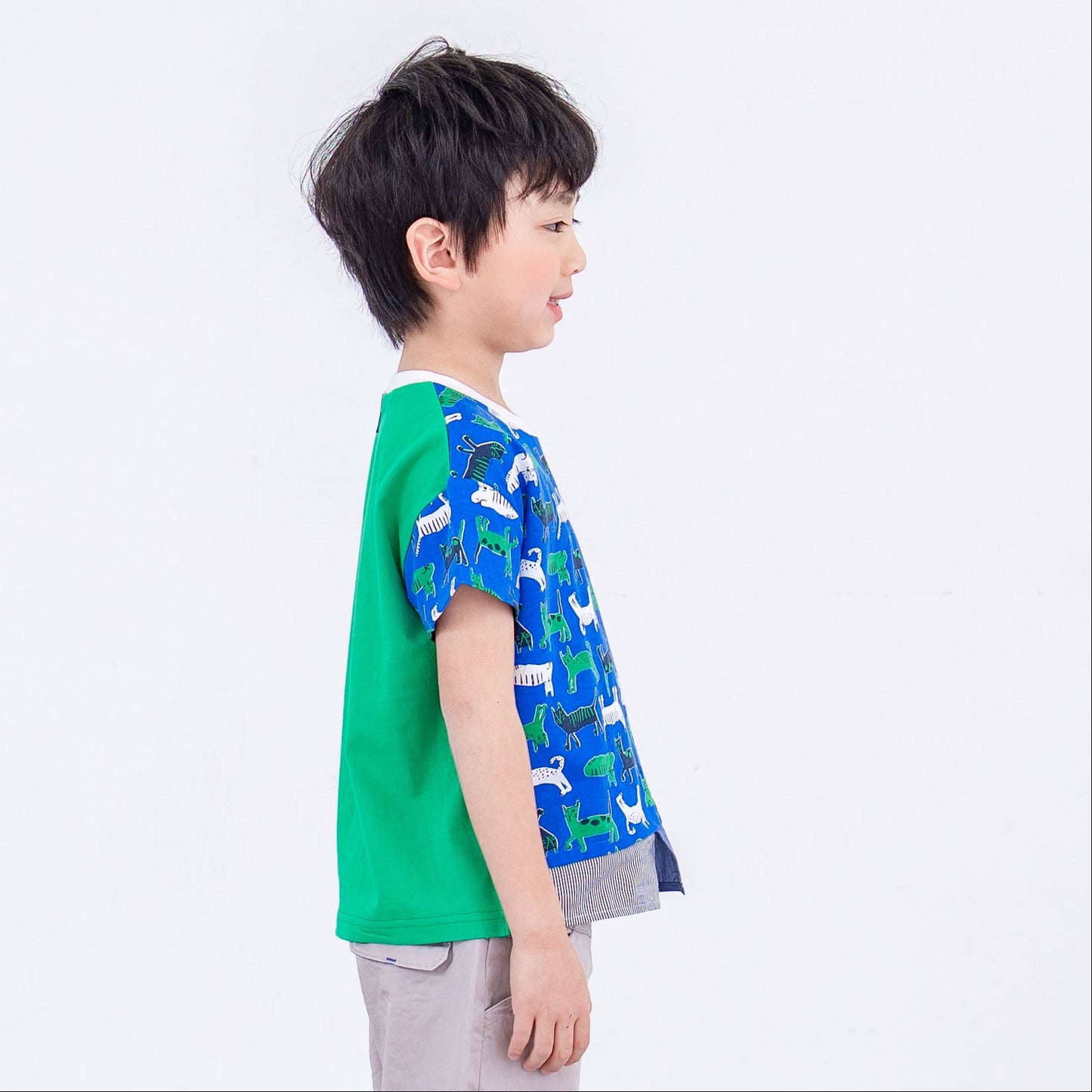 プリントTシャツ【ネコ】　 BLUE