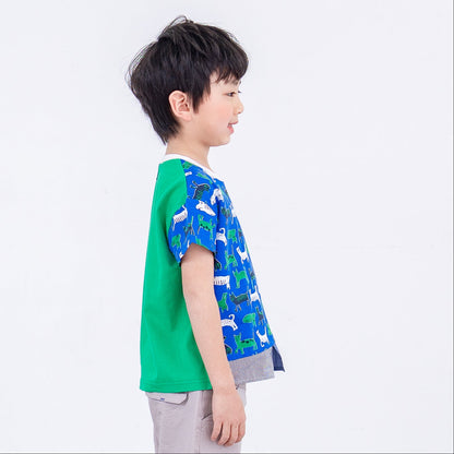 プリントTシャツ【ネコ】　 BLUE