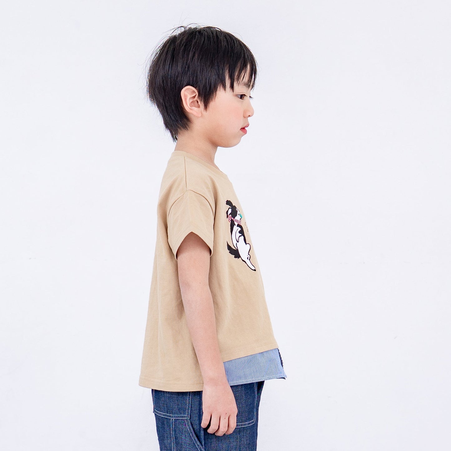 プリントTシャツ【イヌ】　 BEIGE