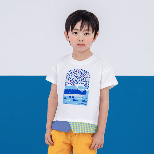 プリントTシャツ【くじら】　 OFF-WHITE
