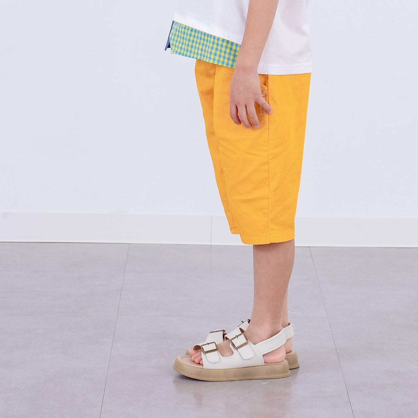 ストレッチカラーパンツ５分丈　YELLOW