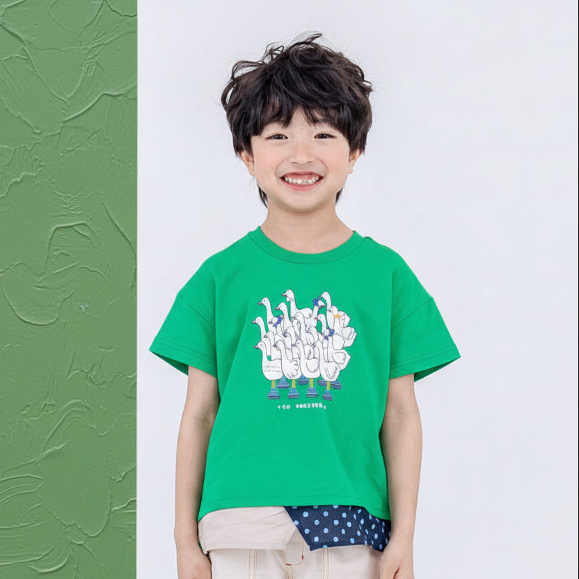 プリントTシャツ【スワン】　 GREEN