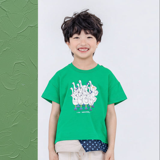 プリントTシャツ【スワン】　 GREEN