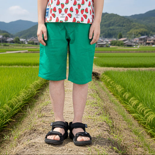 ストレッチカラーパンツ５分丈　GREEN