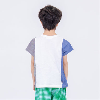 サイド切り替えTシャツ【クレーン車】　 OFF-WHITE