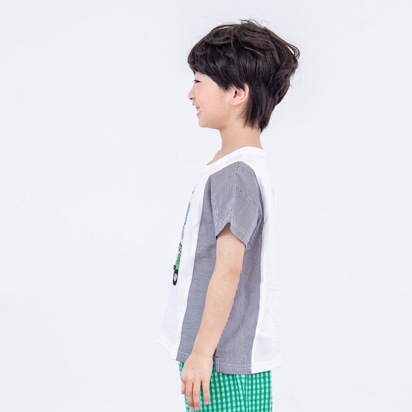 サイド切り替えTシャツ【クレーン車】　 OFF-WHITE
