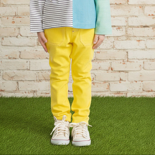 カラーニットデニムパンツ　YELLOW