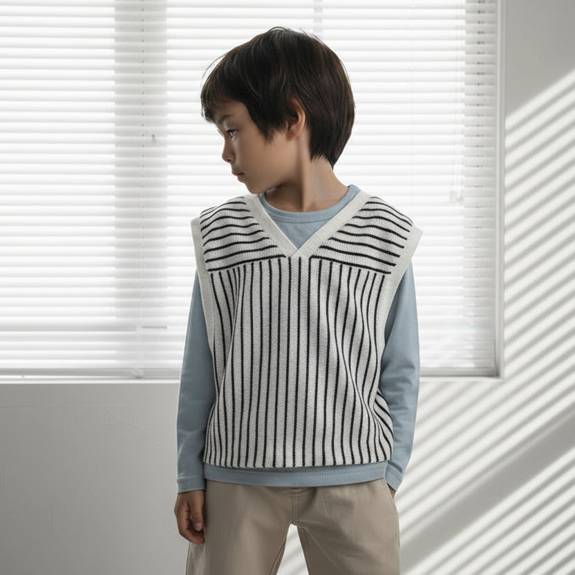 ロンT＆Vネックベストセット　OFF-WHITE