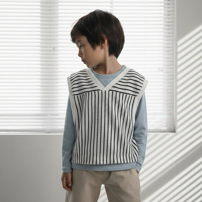 ロンT＆Vネックベストセット　OFF-WHITE