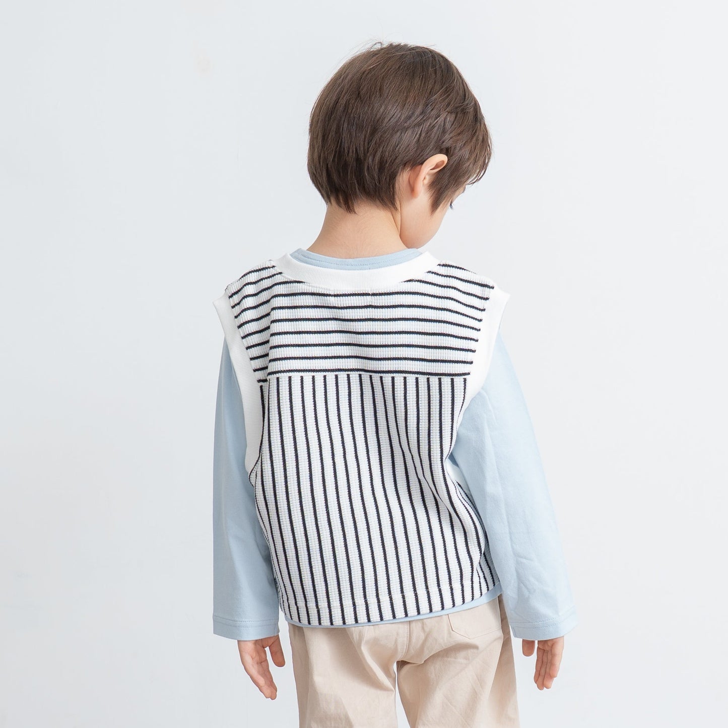 ロンT＆Vネックベストセット　OFF-WHITE