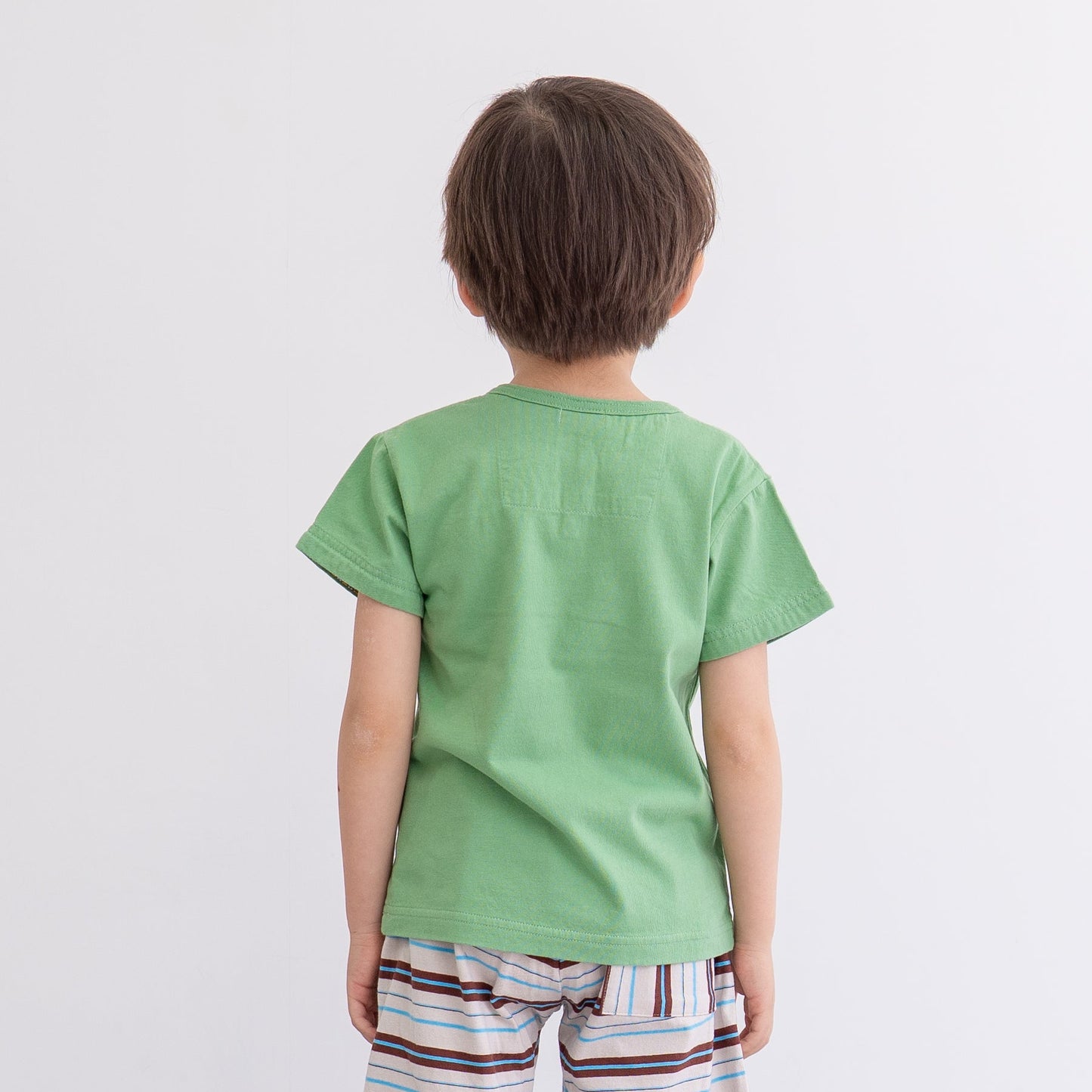 スリットネックTシャツ　KHAKI