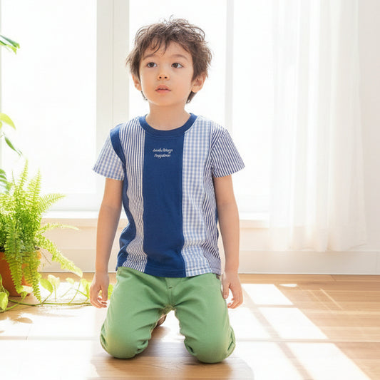 スイッチングTシャツ　NAVY