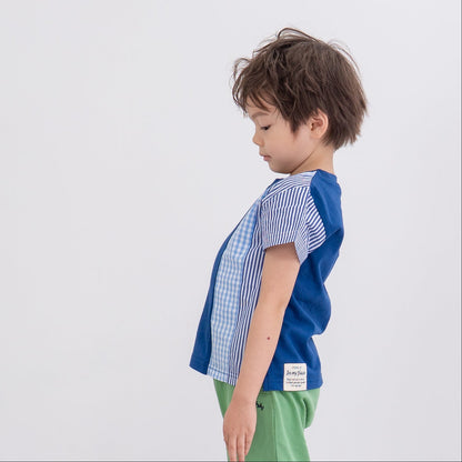 スイッチングTシャツ　NAVY