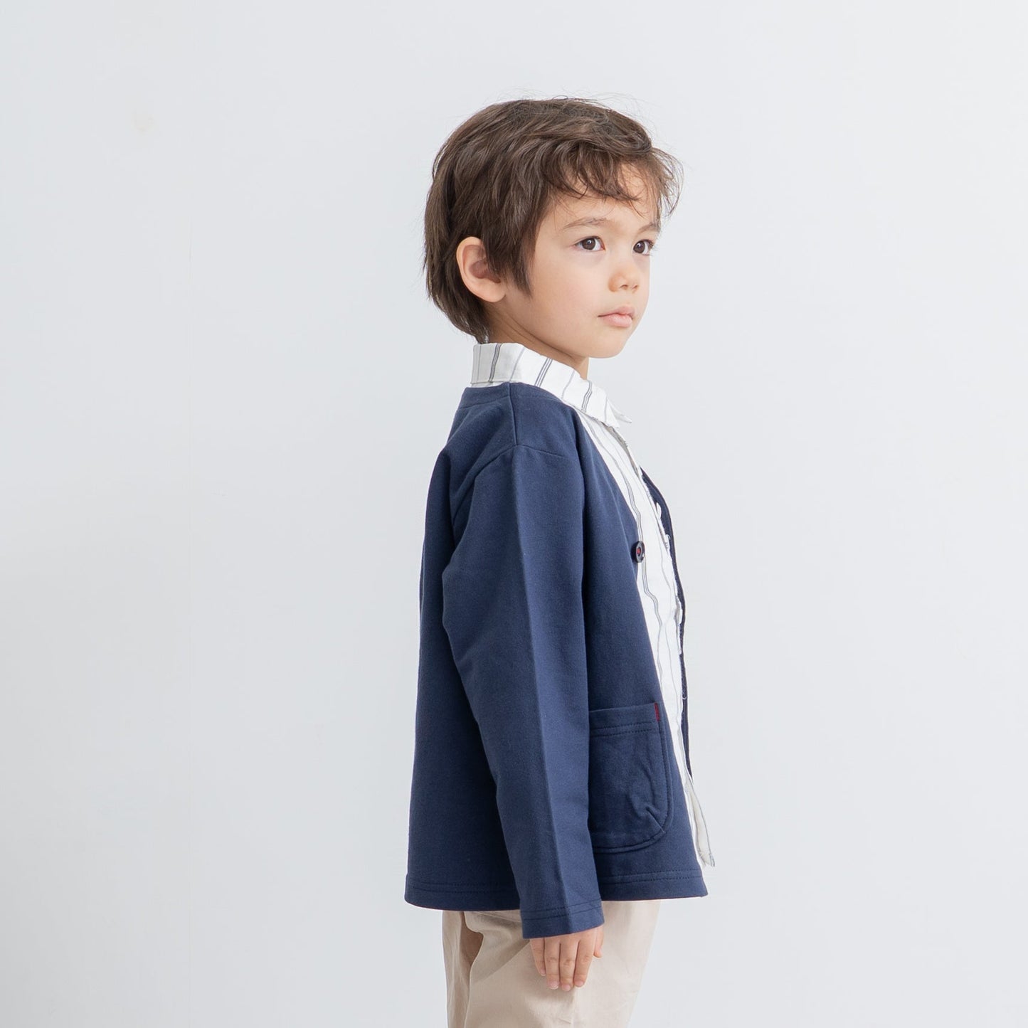 スタンダードVネックカーデ　NAVY