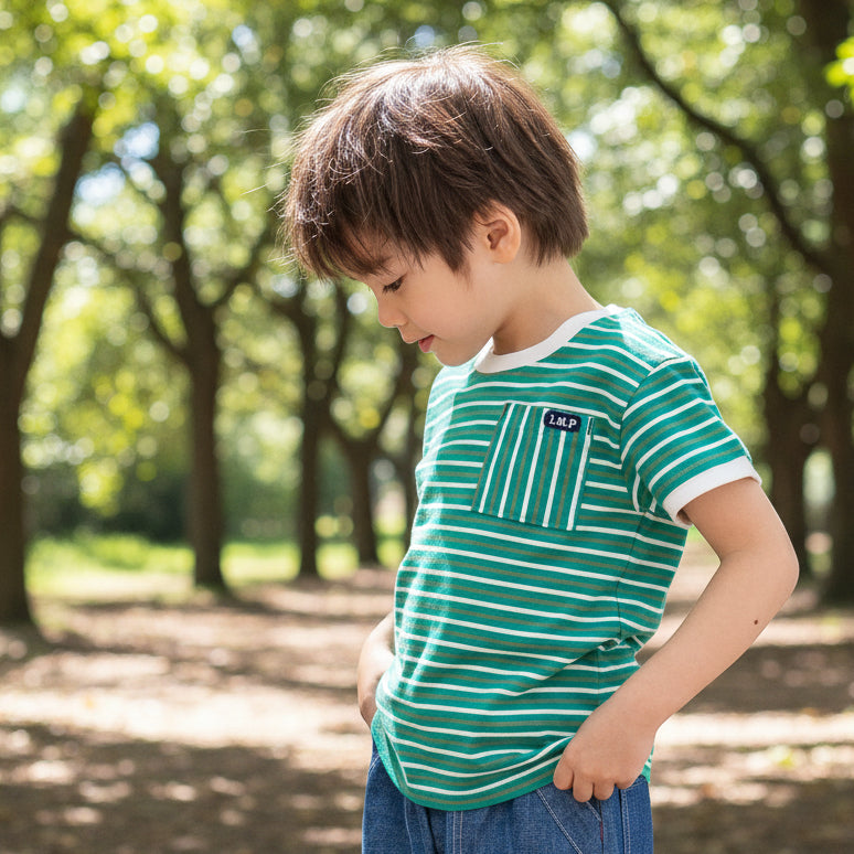 ボーダーTシャツ　GREEN