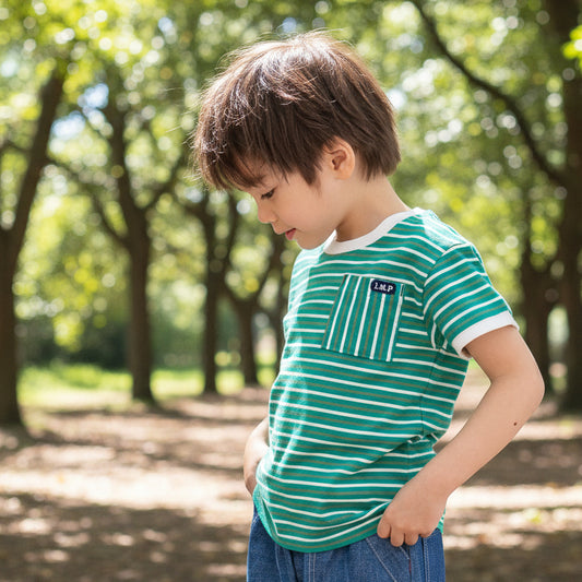 ボーダーTシャツ　GREEN
