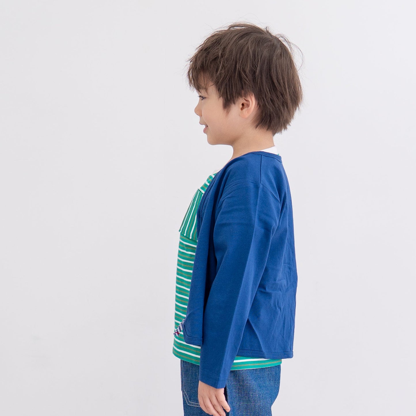 Vネックジップカーデ　NAVY