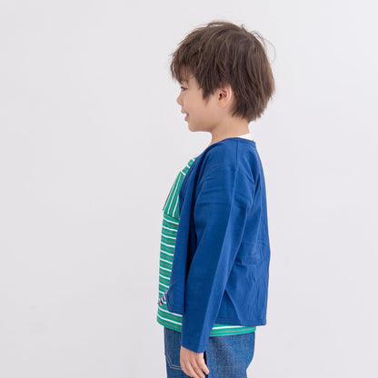 Vネックジップカーデ　NAVY