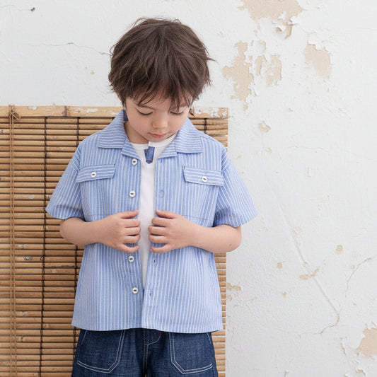 開襟シャツ　STRIPE