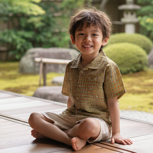 開襟シャツ　CHECK