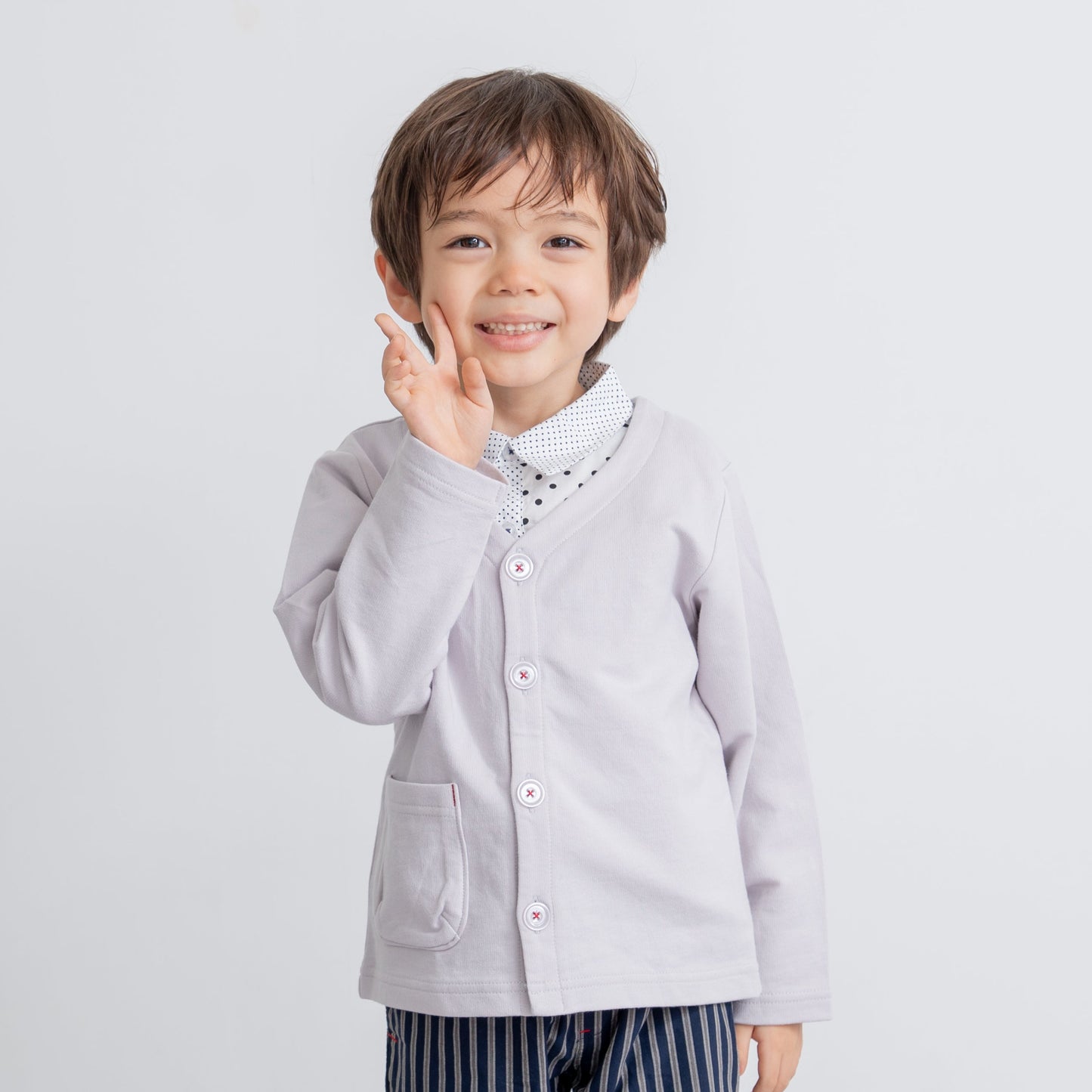 スタンダードVネックカーデ　GRAY