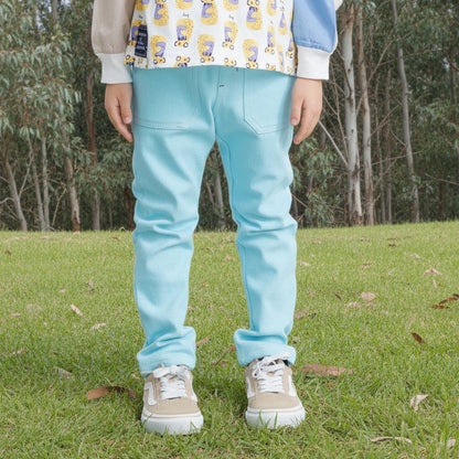 カラーニットデニムパンツ　SAXE