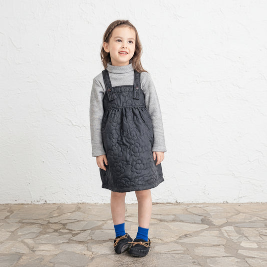 ナイロンキルトワンピース　BLACK