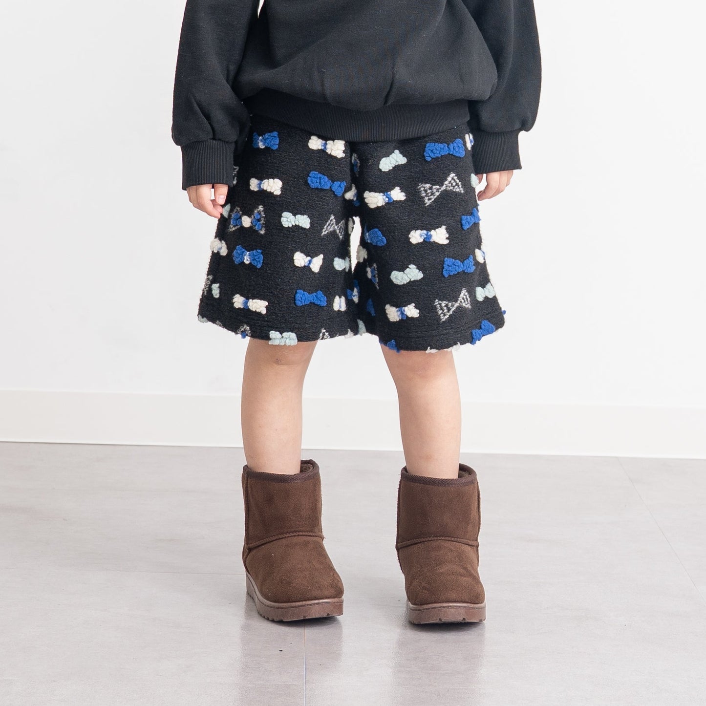 ボアフリースキュロットパンツ　BLACK