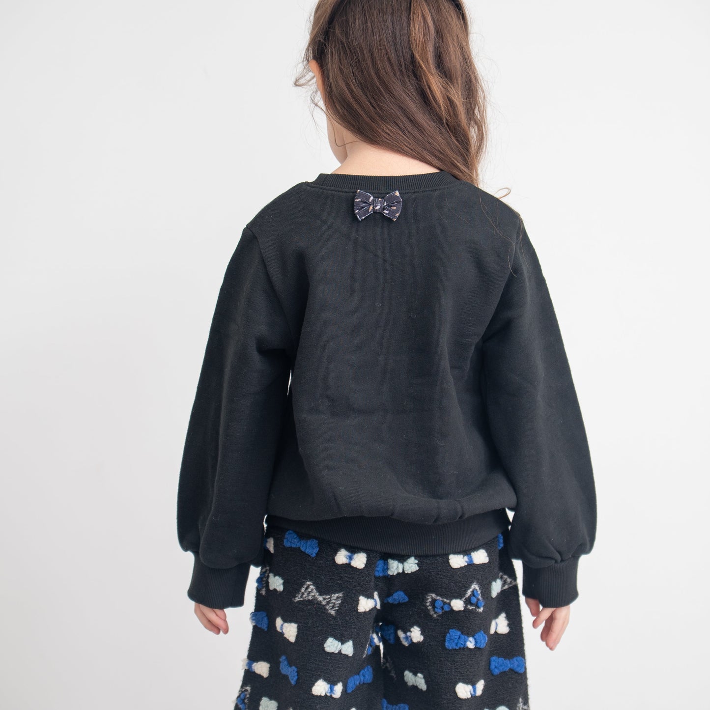 ぽわん袖トレーナー　BLACK