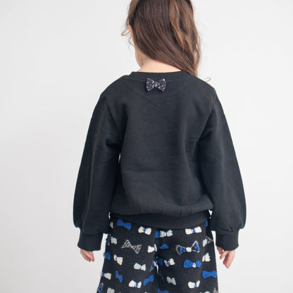 ぽわん袖トレーナー　BLACK