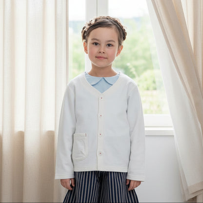 スタンダードVネックカーデ　OFF-WHITE