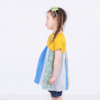 パッチワークチュニック　YELLOW