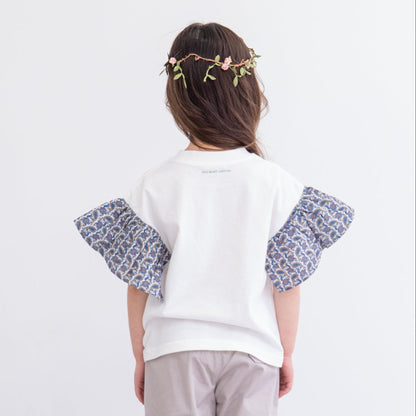 袖フリルボックスTシャツ　OFF-WHITE