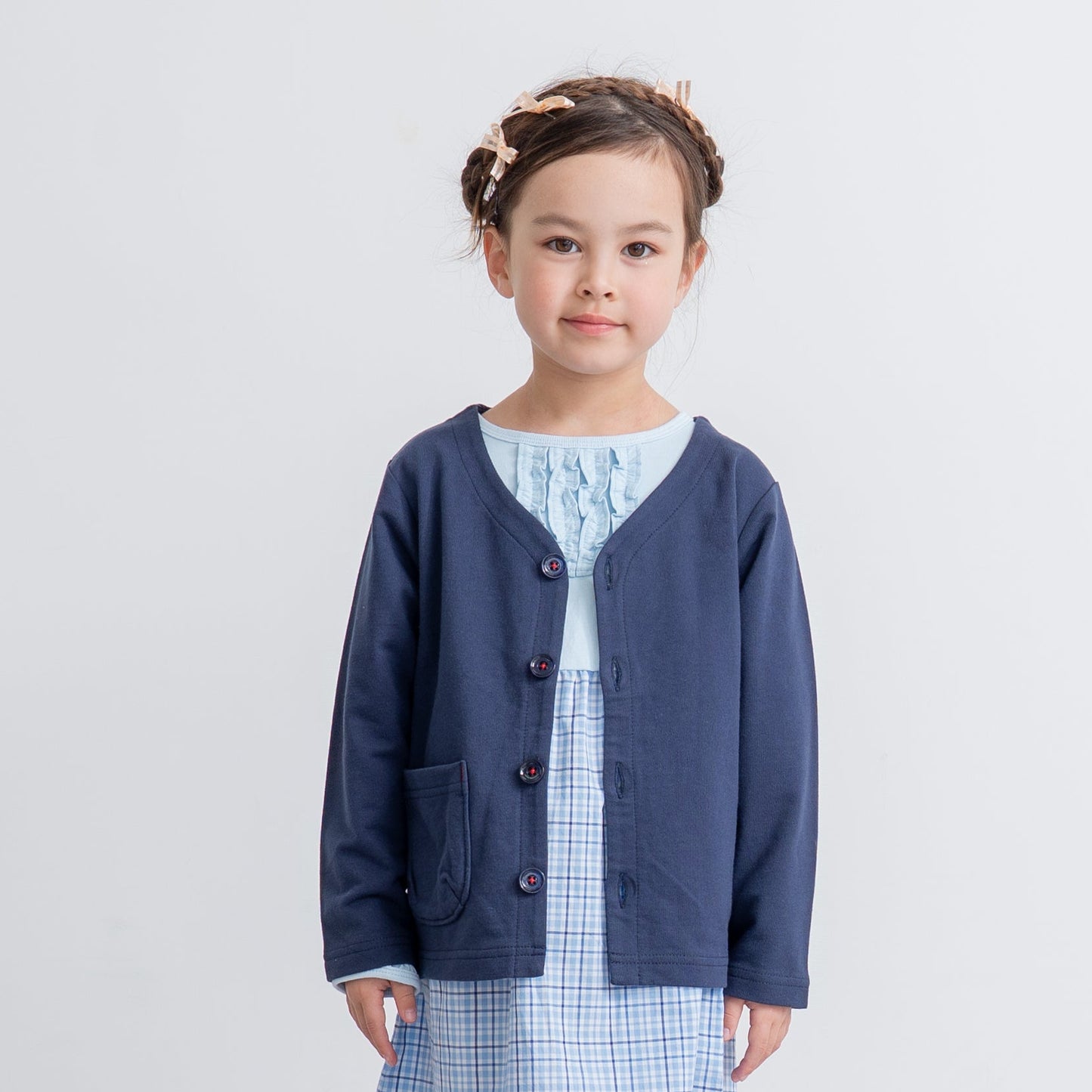 スタンダードVネックカーデ　NAVY