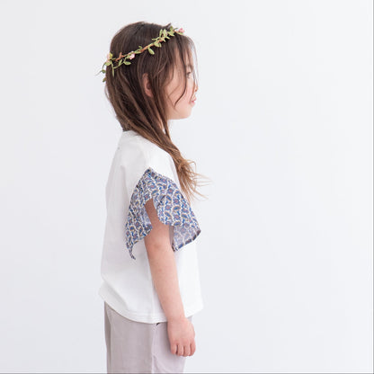 袖フリルボックスTシャツ　OFF-WHITE