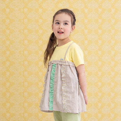 キャミソール風パッチワークTシャツ　YELLOW